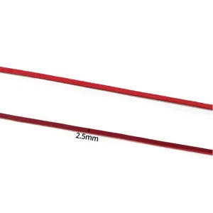 Cordón de Ante Sintético 2.5mm Plano Terciopelo para Fabricación de Joyas Pulseras y Collares
