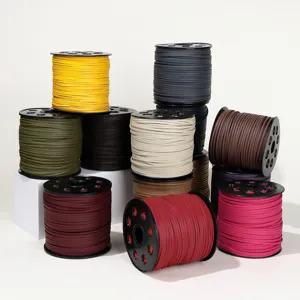 Cordones de ante PU de 2.5mm multicolores en carretes para joyas DIY pulseras collares