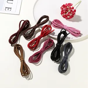 Cordón de ante PU plano para joyería DIY, ideal para pulseras y collares hechos a mano.