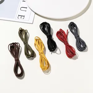 Cordón de ante sintético, cuerda plana de 2.5mm para hacer joyas de pulseras y collares DIY.