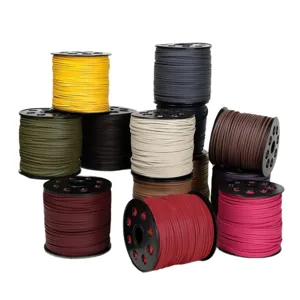 Bobinas de cordón de ante sintético de colores 2.5mm para bisutería DIY pulseras collares