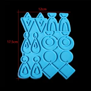 Molde de silicona para pendientes de resina DIY, colgante geométrico, herramienta de joyería.