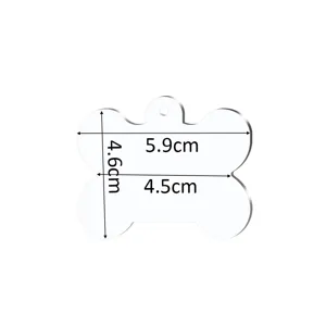 Transparenter Acryl-Rohling knochenförmiger Anhänger mit Loch für DIY-Schlüsselbund und Gepäck.