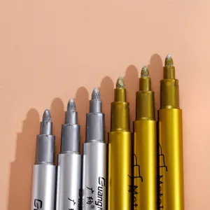 Metallic marker pens set gold and silver craft paint pens for DIY art and card making.