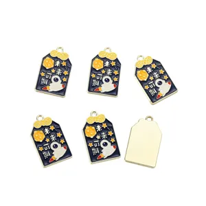 DIY Emaillierter Astronaut Omamori Anhänger Charms, Weltraum Thema Metall Schmuck Zubehör.