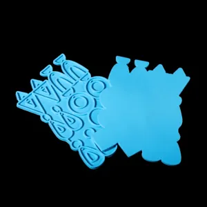 Molde de silicona azul para pendientes DIY de resina epoxi, detalle de formas geometricas.