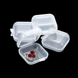 Klare Kunststoff Aufbewahrungsbox Transparent Quadrat Mini Organizer Koffer Für Ohrring Ohrstöpsel Schmuck Elektronische Bauteile Verpackung Box Behälter