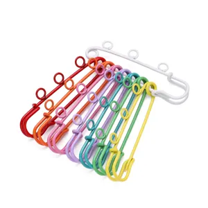 Colorful metal multi-hole safety pins DIY brooch pendant clasp clothing accessories set