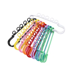 Colorful metal large safety pins multi-hole DIY clothing bag fixed clips accessories