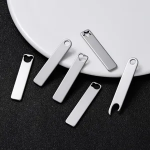 Edelstahl Blanko Anti-Verlust Anhänger Blanko Bar Charm Poliert Geometrisch Metall Verbinder Für DIY Schlüsselanhänger Zubehör Minimalistisch Modern Unisex Schmuckzubehör