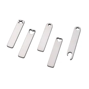 Edelstahl Rohlinge Anti-Verlust Anhänger Set mit verschiedenen süßen Ausschnitten DIY.