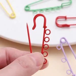 Colorful painted 5-hole safety pin DIY brooch pendant buckle garment accessory for creative craft making.