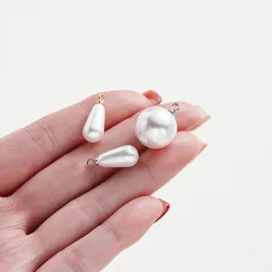 ABS Perlen Tropfen und runde Anhänger für DIY Schmuckherstellung Details Ansicht.