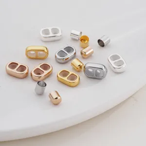 Ορειχάλκινα αξεσουάρ κοσμημάτων DIY με στοπ κορδονιού 8 και καπάκι λεπτομερής προβολή.