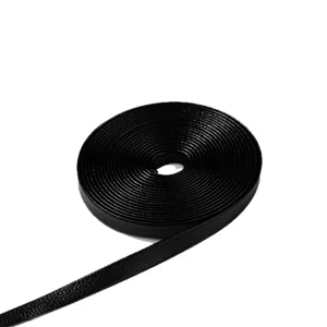 Schwarzes flaches PU Lederband für Handwerk DIY Geschenkkarton Verpackung Deko Gurtband.