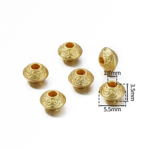 Zinklegierung Sandgold Abstandshalter Perle Detail, hohles Kürbis Muster DIY Schmuck 5.5mm