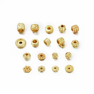Zinklegierung Gold Abstandshalter Perlen DIY Armband Zubehör hohle Blumenperlen Teile
