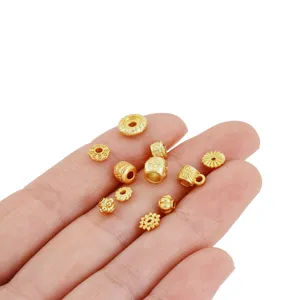 Zinklegierung Sandgold Abstandshalter Perlen Kuerbis Blumenkappe Kappen Fuer DIY Schmuckherstellung