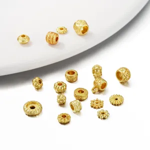 Zinklegierung Sandgold Abstandsperlen ausgehöhlte Kürbisperlen Blumen DIY Schmuck machen