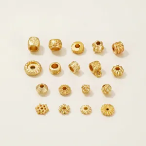 Verschiedene Zinklegierung Gold Zwischenperlen Blumen und Kuerbis Anhaenger fuer Schmuck.