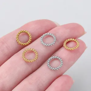 Stainless steel twisted open jump rings for DIY handmade jewelry bracelets and necklaces findings