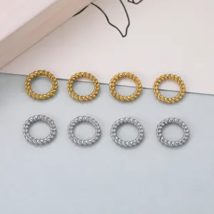 Stainless steel twisted jump rings 18K gold plated twill rings DIY jewelry making accessories