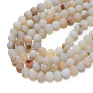Cuentas de ágata bandeada esmerilada natural, cuentas de piedras preciosas para joyería DIY.