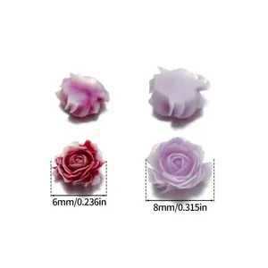 Fiore di rosa camelia 3D in resina fai-da-te forcine per capelli collana micro paesaggio