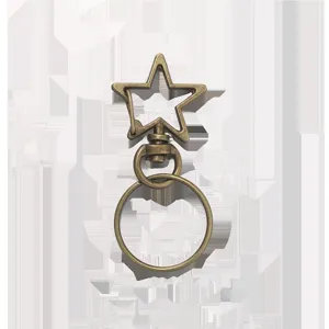 Mousqueton etoile et anneau de cle en alliage porte-cles DIY pour sac accessoire pendentif