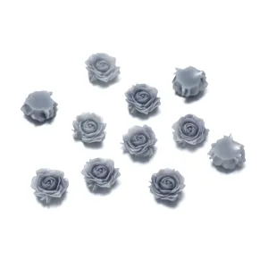 Ciondoli di fiori di rosa camelia in resina 3D per gioielli fai da te, nail art e micro paesaggio.