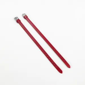 8mm Adjustable Red Snakeskin PU Wristband DIY Letter Accessories Replacement Watch Strap