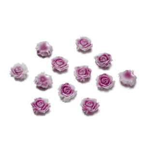 Fiori di Rosa Camelia 3D in Resina Artigianato DIY Accessori Unghie Vista Dettaglio