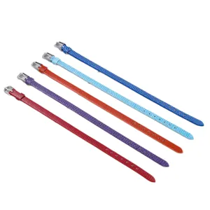 8mm adjustable snake pattern PU leather wrist strap, colorful handmade DIY accessory band.