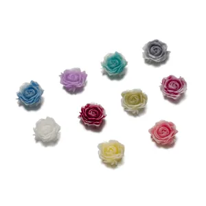 Cabochon di rose 3D in resina colorata per fai da te, forcine, collane e decorazione unghie.