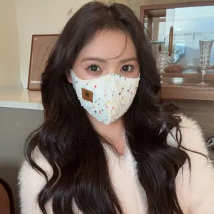 Herfst winter warm fleece gezichtsmasker 3D ademend winddicht schattige kleurrijke stip