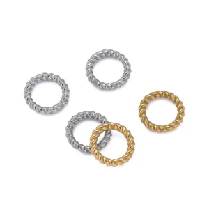 304 stainless steel twisted jump rings 18K gold plated DIY bracelet necklace spacer beads detail