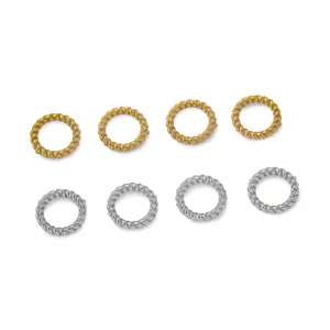 Stainless steel twisted open jump rings gold and silver color DIY bracelet necklace jewelry findings