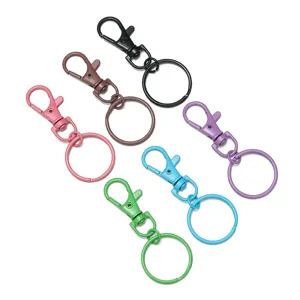 Colorful painted zinc alloy lobster clasp keychains for DIY doll bag hanging accessories