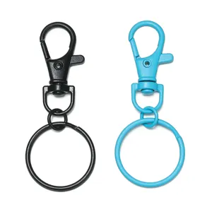 Zinc alloy swivel snap hook keychain split ring for DIY bag hanging ornaments accessories