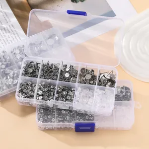 Set di componenti per orecchini in acciaio inossidabile con 10 scomparti per gioielli fai da te.