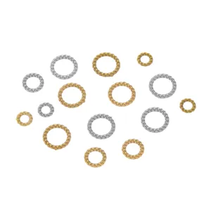 Stainless steel twisted jump rings gold silver DIY bracelet necklace spacer beads