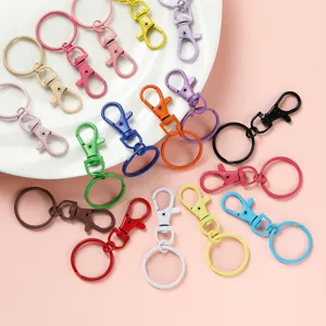 Colorful Zinc Alloy Lobster Clasp Keychain Hooks Swivel Snap Hooks For DIY Crafts Bag Charms Pendant Accessories With Key Rings