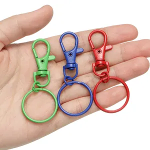 Colorful zinc alloy lobster clasp keychain swivel snap ring for DIY bag accessories pack