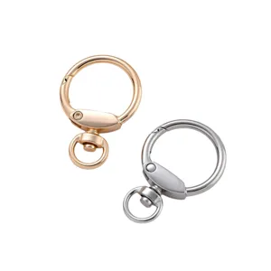 Gancho mosquetero de llavero en aleación de zinc oro rosa plata para accesorios DIY.