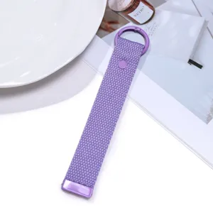 Purple woven keychain and bag charm, stylish and portable accessory for daily use and school bags.