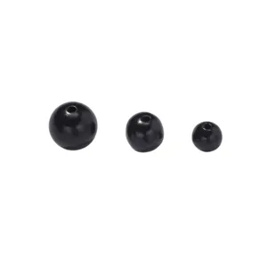 Natural ebony wooden loose beads in assorted sizes for DIY craft jewelry making projects.