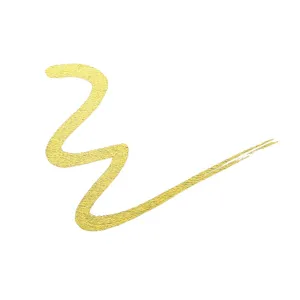Metallic marker pen gold stroke detail swatch showing shimmering reflective gold ink finish.
