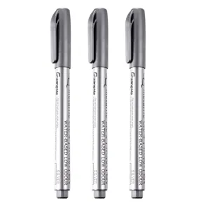 Silver metallic markers water based low odour art pens craft painting stationery 3 pack