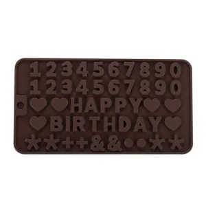 Stampo da forno in silicone marrone numeri lettere cioccolato caramella torta DIY set
