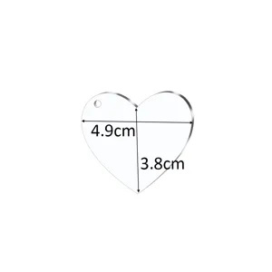 Transparenter Acryl Herz Schlüsselanhänger DIY Rohling Taschen Zubehör Hängeanhänger